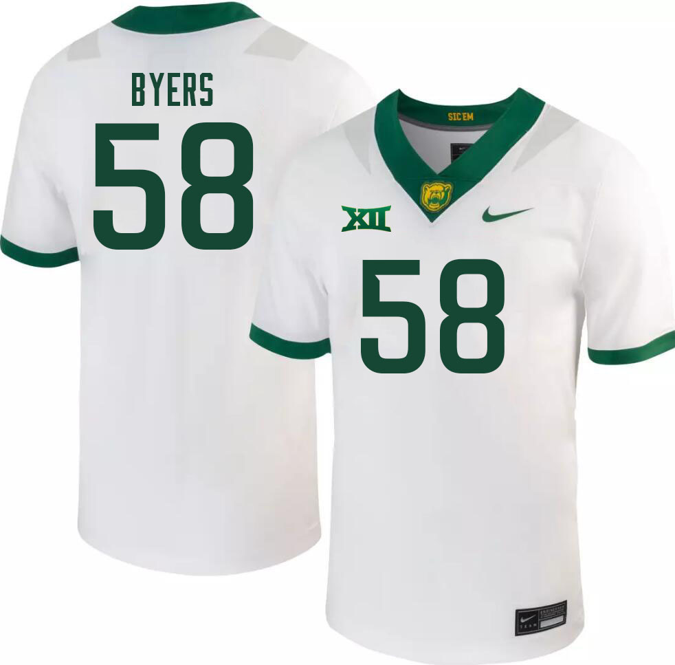 Men-Youth #58 Gavin Byers Baylor Bears 2023 College Football Jerseys Stitched-White